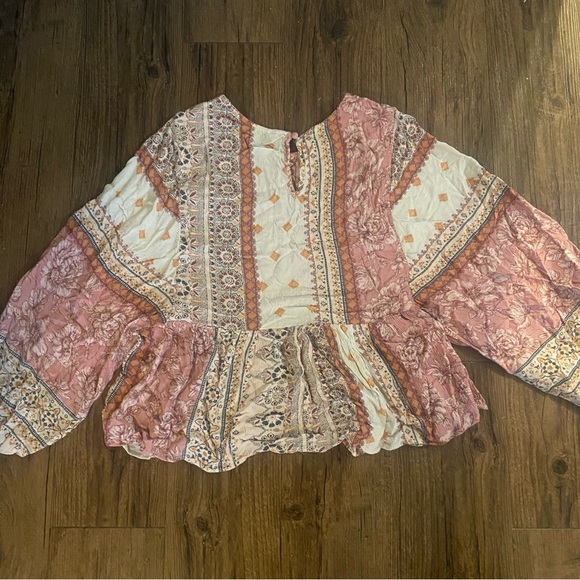 Bohemian American eagle boho Blouse Small - Picture 6 of 6